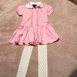 ❤️⛄️Pink Ralph Lauren dress with stockings